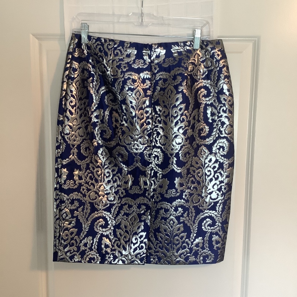Sunny Leigh Ladies Lined Skirt Royal Blue / Silver Size 8